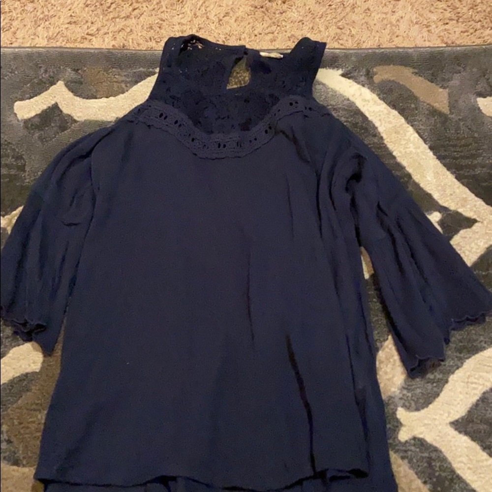Navy Long Sleeve with Shoulders Open